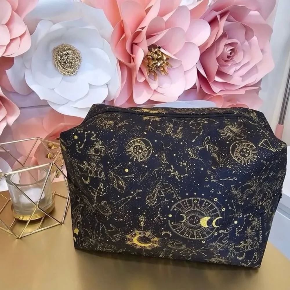 Simone Perele Celestial Astrology Constellations Night Sky Cotton Zip Pouch